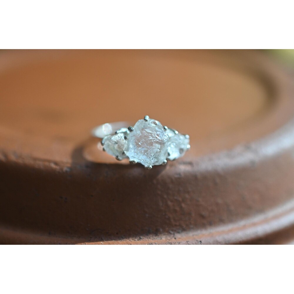 Lake County diamond engagement ring in sterling silver size 7 American made